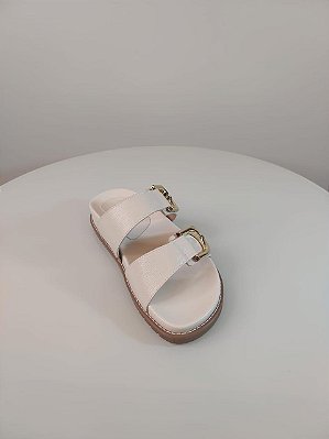 PAPETE EM COURO OFF WHITE