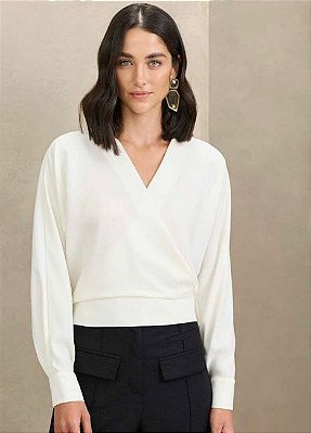 BLUSA TRANSPASSADA COM BOTÕES NO PUNHO