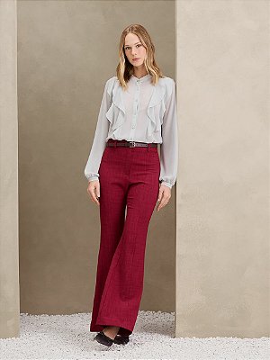 BLUSA MANGA BUFANTE COM BABADINHOS