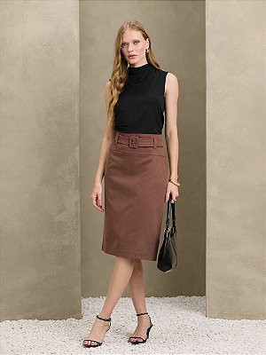 SAIA MIDI RETA COM CINTO