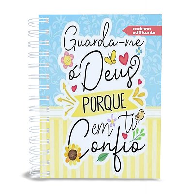 Caderno Edificante Gospel Papers Guarda-me Deus, 200 Páginas, A5, 75g, 1 Versículo por página