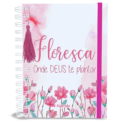 Agenda Gospel Papers Cristã Floresça, 1 Versículo por Dia, Capa Dura, Bolso Cangurú