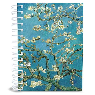 Caderno Filosófico Amendoeiras Van Gogh, 200 Páginas, A5, 75g, 1 Frase por Página