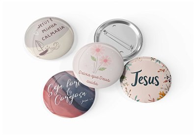 4 Botons Broche Alfinete, Coleção Cristã Gospel Papers - Button, Botton, Botom, Boton B049