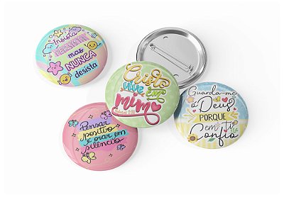4 Botons Broche Alfinete, Coleção Cristã Gospel Papers - Button, Botton, Botom, Boton B.07