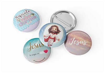 4 Botons Broche Alfinete, Coleção Cristã Gospel Papers - Button, Botton, Botom, Boton B.13