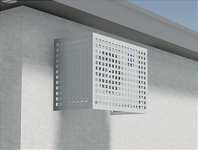 Protetor Para Ar Condicionado, Grid, 9.000 e 12.000 BTUs, Prata, MOD18SG