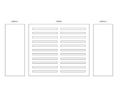 Painel Sob Medida - Brise - 70x60x25cm, Prata