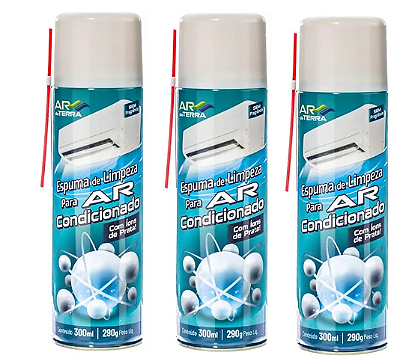 3 Espuma Para Limpeza Ar Condicionado Ar Da Terra Ions Prata