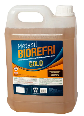 DETERGENTE DESINCRUSTANTE ÁCIDO BIOREFRI GOLD - 5 LITROS