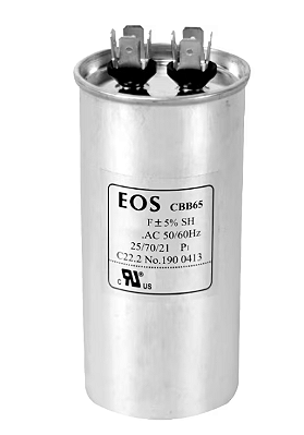 CAPACITOR PERMANENTE 4 MFD 380V C/ TERMINAL 40X60 CORPO ALUMINIO