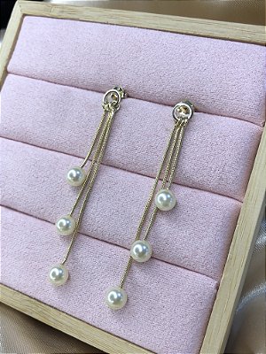 Brinco de Correntes com Pérolas