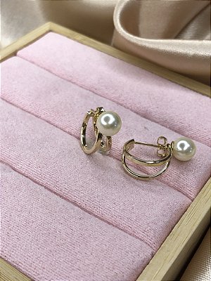 Argola Dupla com Pérola
