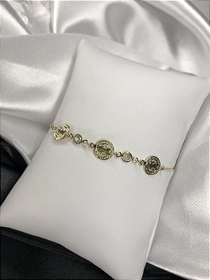 Pulseira Medalhas São Bento com Tiffanys