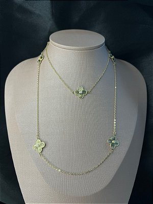 Gargantilha Trevo com Zircônia 80cm