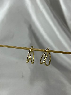 Argola Diamantada Dupla
