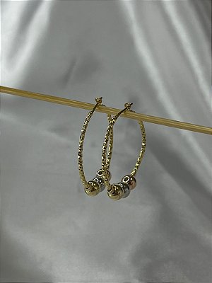Argola Diamantada Bola Lisa P