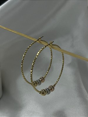 Argola Dimantada Bola Lisa M
