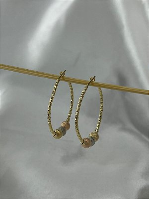 Argola Diamantada Bola Martelada P