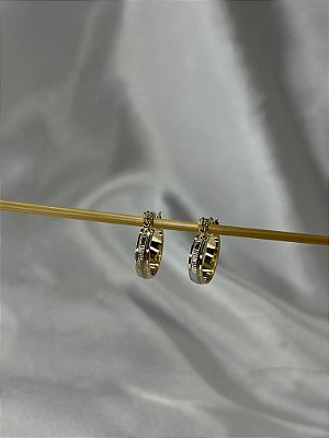 Argola P Riscadinha em Ródio