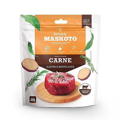 Snack Natural Maskoto Carne, Alecrim e Batata Doce