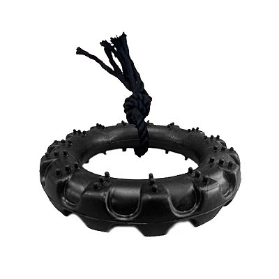 Brinquedo Pneu Preto  Com Corda