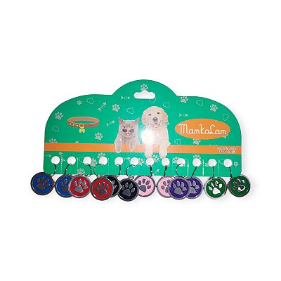 Plaquinha Pet Redonda Patinha - 12un