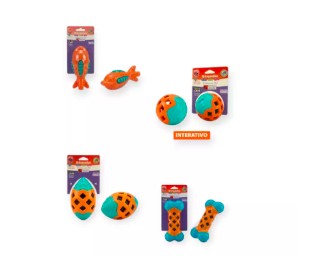 Kit Brinquedo de Borracha 12 UN