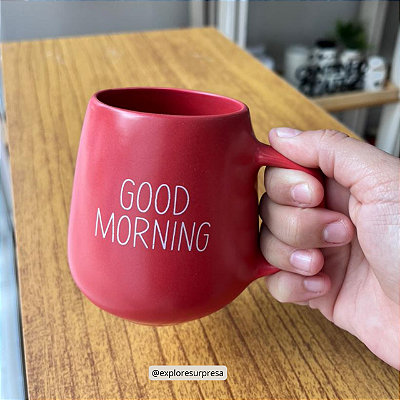 Caneca Bojuda Acetinada 260ml - Good Morning