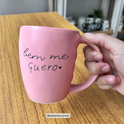 Caneca Acetinada  300ml - Bem me Quero