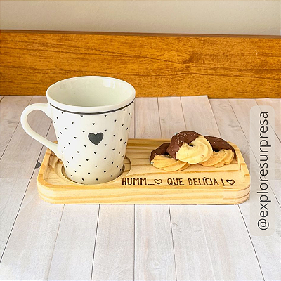 Conj. Tulipinha 120 ML c/ Pires em Madeira