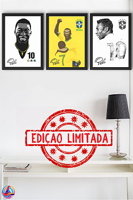 Trio de Quadros Rei do Futebol