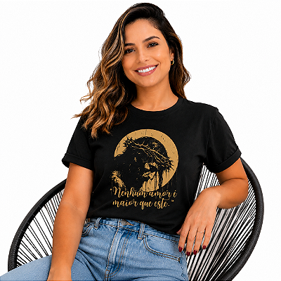 Camiseta Cristã “Nenhum Amor é Maior que Este” – Manto Cristão