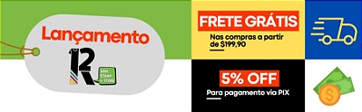 Lançamento com frete grátis e 5% off no Pix