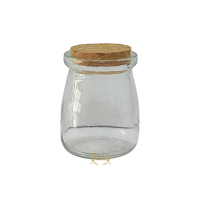 POTE DE VIDRO BOJUDO COM TAMPA ROLHA 100 ML