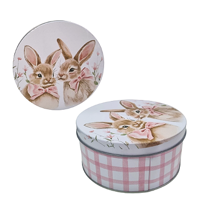 LATA DE METAL PÁSCOA ROSA XADREZ 780ML