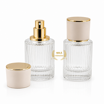PORTA PERFUME DE VIDRO LUXO COM TAMPA - 30ML