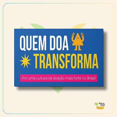 COMPRE E LEVE COM DIA DE DOAR - Plaquinha Dia de Doar