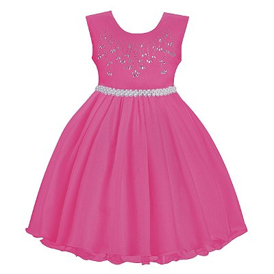 Vestido Infantil Juvenil de Festa Pink Giovanella