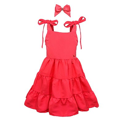 Vestido Infantil Juvenil 3 Marias Rosa Neon V&A