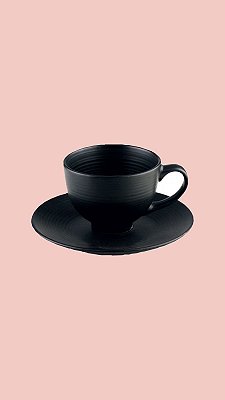 Xícara para chá em porcelana preta