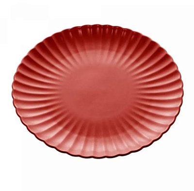 Prato raso pétala porcelana vermela
