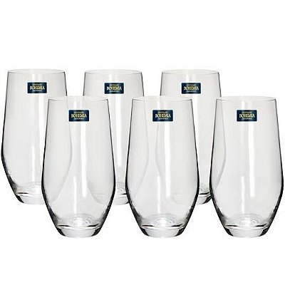 Copos long drink Tumbler Glass Collection Cecilia cristal Bohemia - cj. 06 peças