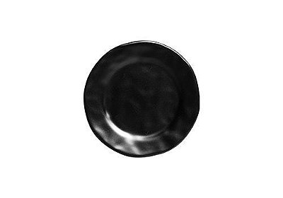 Prato sobremesa preto fosco - Linha Amassada
