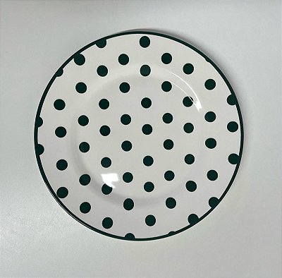Prato raso branco bolas verdes