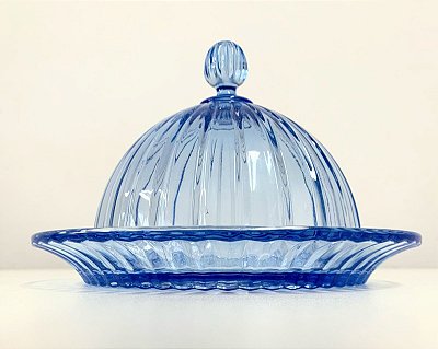 Queijeira de vidro - azul