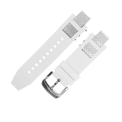 Pulseira para Relógio Compatível com  Invicta Noma 3 Completa - Branco e Prata