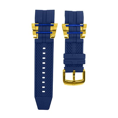 Pulseira para Relógio Compatível com Invicta Reserve Bolt Zeus Men/ Jason Taylor Azul Completa Peças Douradas (Cabo Azul)