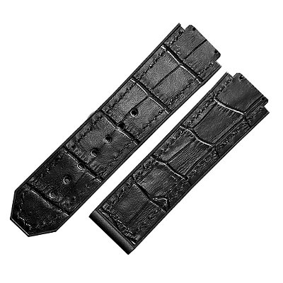 Pulseira para Relógio Compatível com Hublot King Power Em Couro Preto