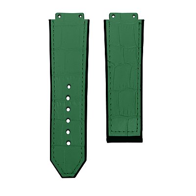 Pulseira para Relógio Compatível com Hublot Big Bang Couro Verde 25/22mm